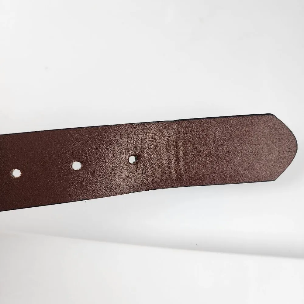 Steve Madden  Black Faux Leather Dress Belt Silver Color Buckle Size S - Image 6