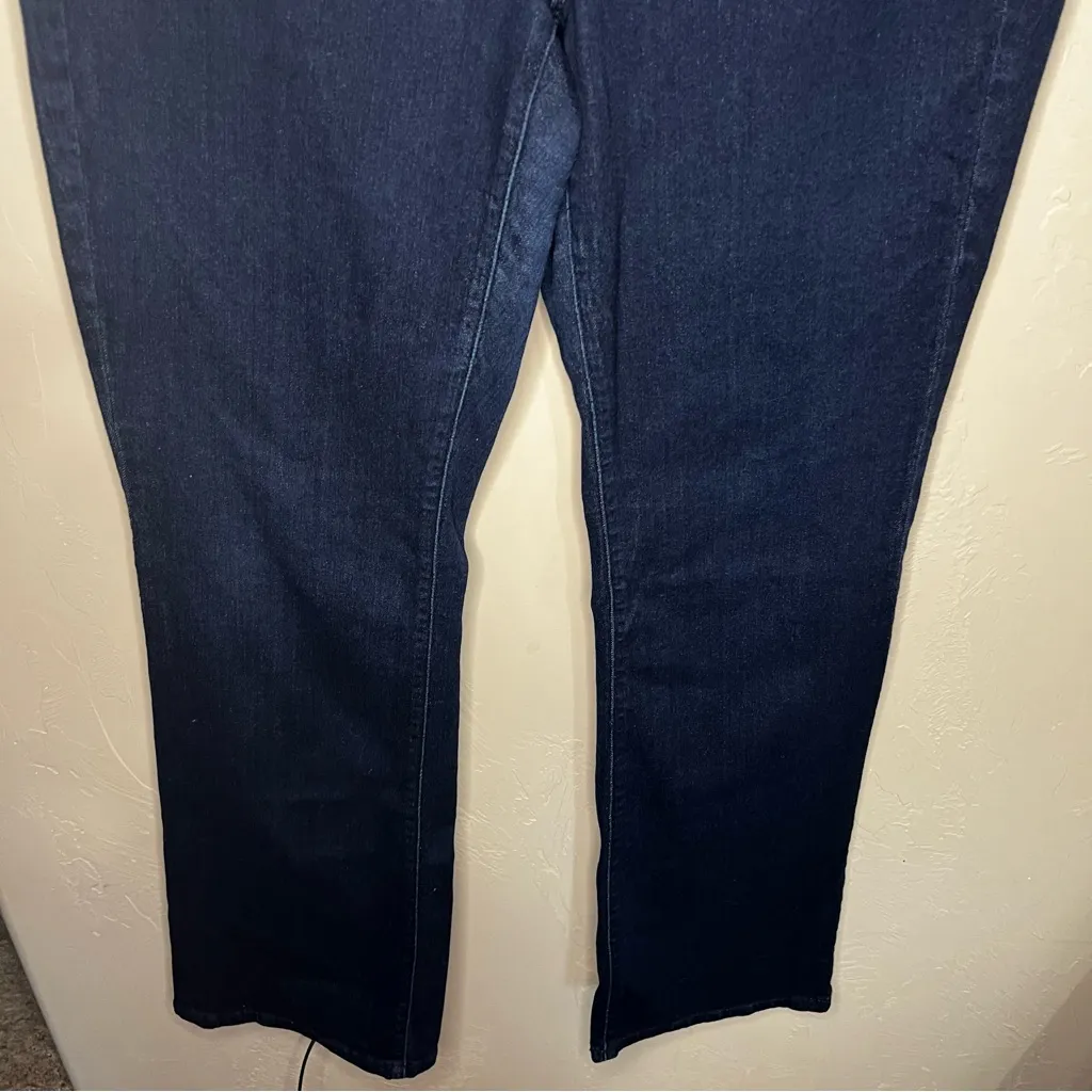 High Rise Boot Cut Tighter Tummy Dark Blue Long Tall Denim Jeans - Image 5