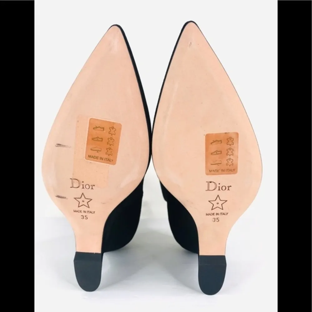 DIOR DIOROUND WEDGE SUEDE ANKLE STRAP PUMPS - Image 9