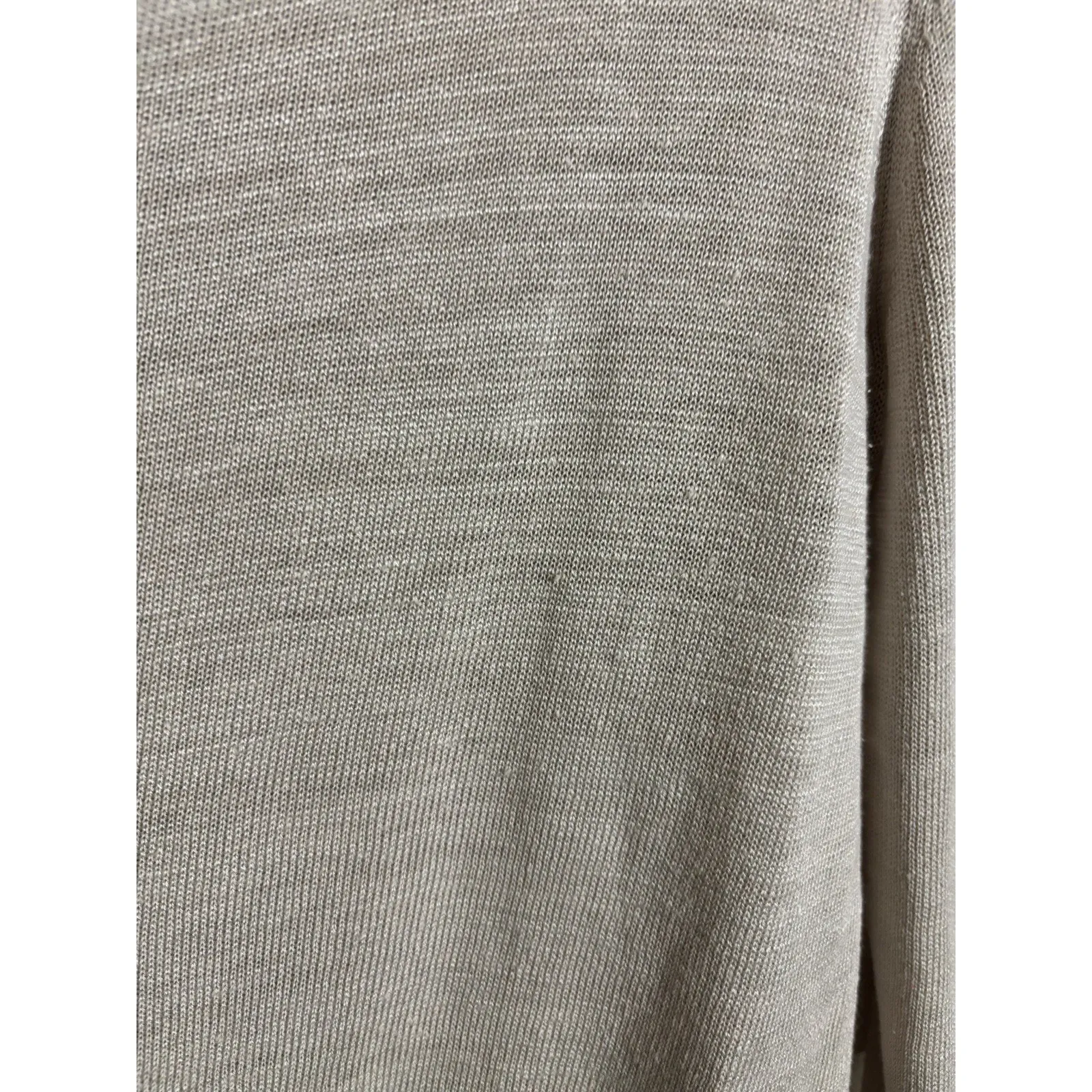 Theory Linen Blend Beige Open Front Waterfall Cardigan Size Small Boho Coastal - Image 6