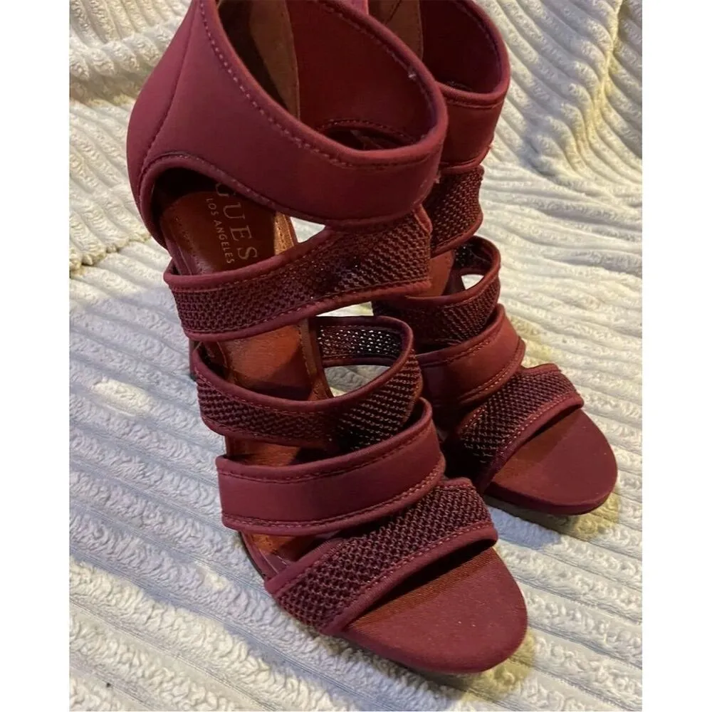 Guess Women's Strappy maroon Stiletto Heels, Size not listed, would fit size 9 - Image 6