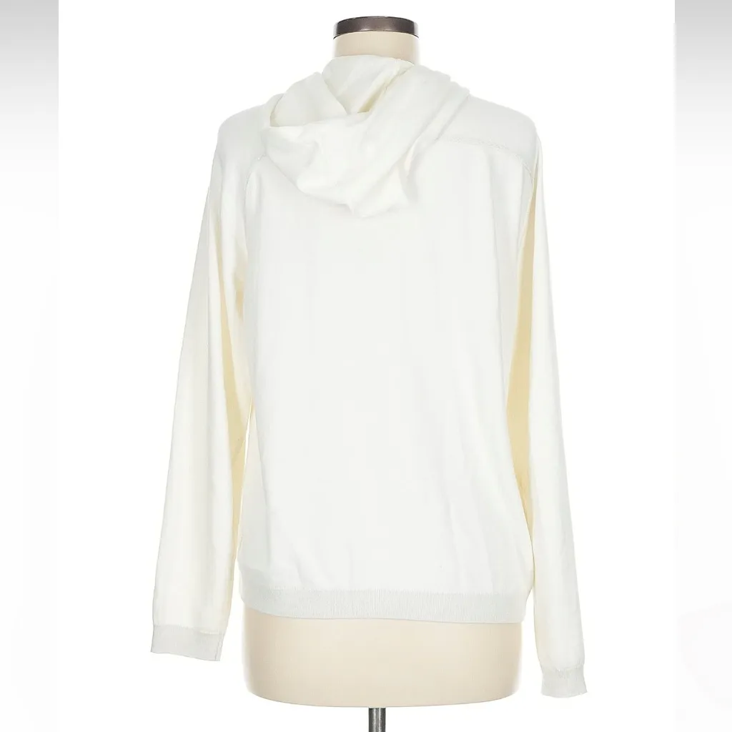 Lafayette‎ 148 Full Zip Cardigan Sweater Jacket Womens Medium Hoodie White - Image 2