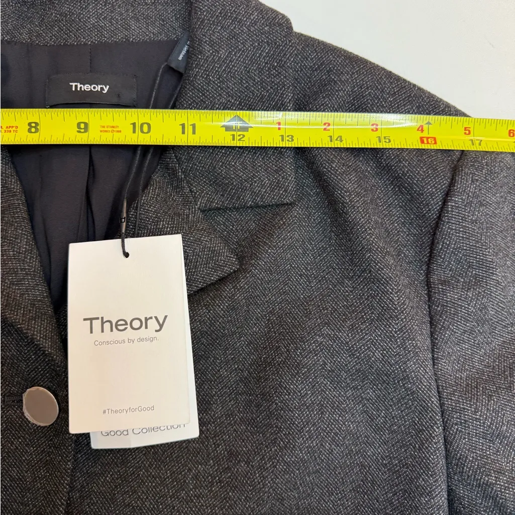 NEW THEORY Knit Boxy Crop Jacket size 12 - Image 4