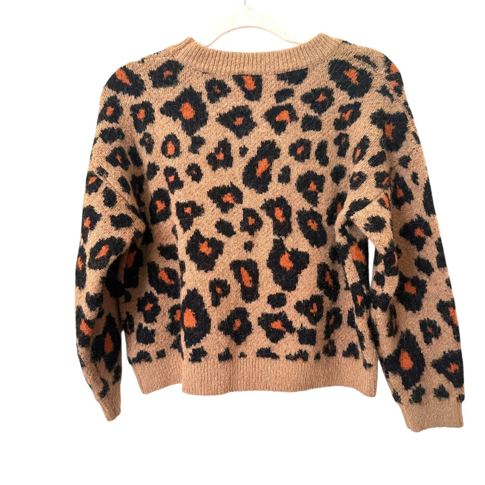 ASTR THE LABEL Leopard‎ Crewneck Sweater Brown Small - Image 5