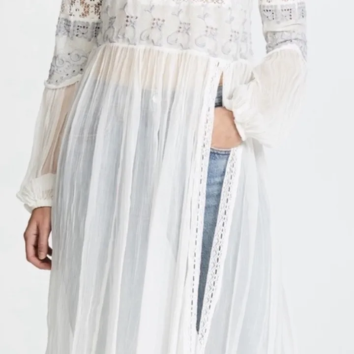NWT Free People Sweet Sunny Days Gauze Tunic / Dress Ivory Small Retail $168.00 - Image 6