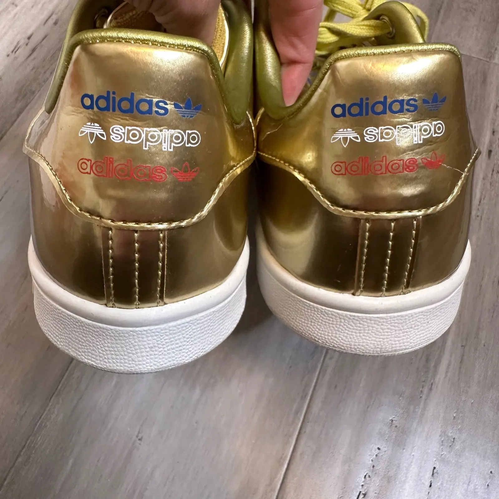 Adidas X Stan Smith Gold Sneakers Unisex Men's Size 6.5 Women's Size 8 - Image 5