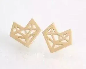 Geometric Shaped Stud Earrings - Image 4