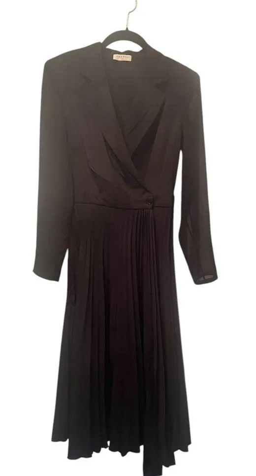 Sandro dual-material long sleeved dress- size 2 - Image 11