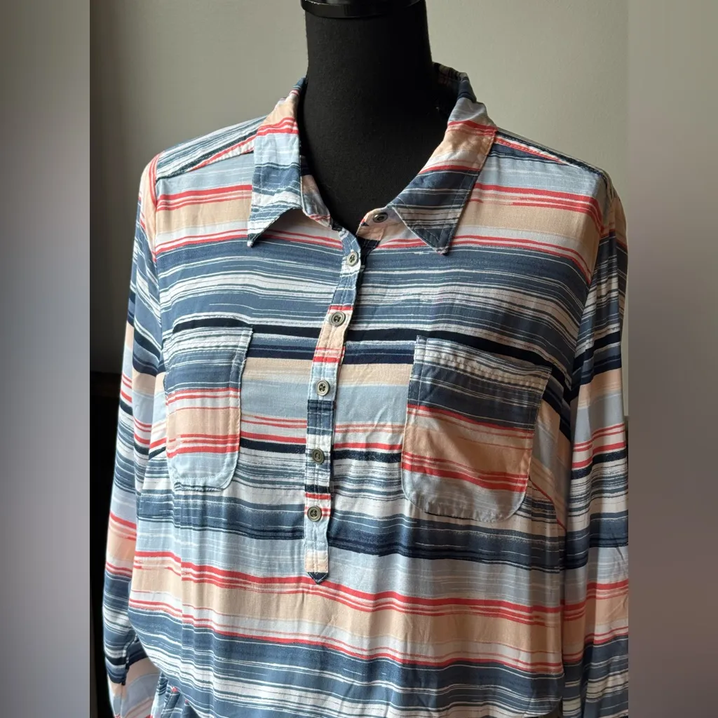 Sonoma Striped drawstring waist Dress Large - Image 2