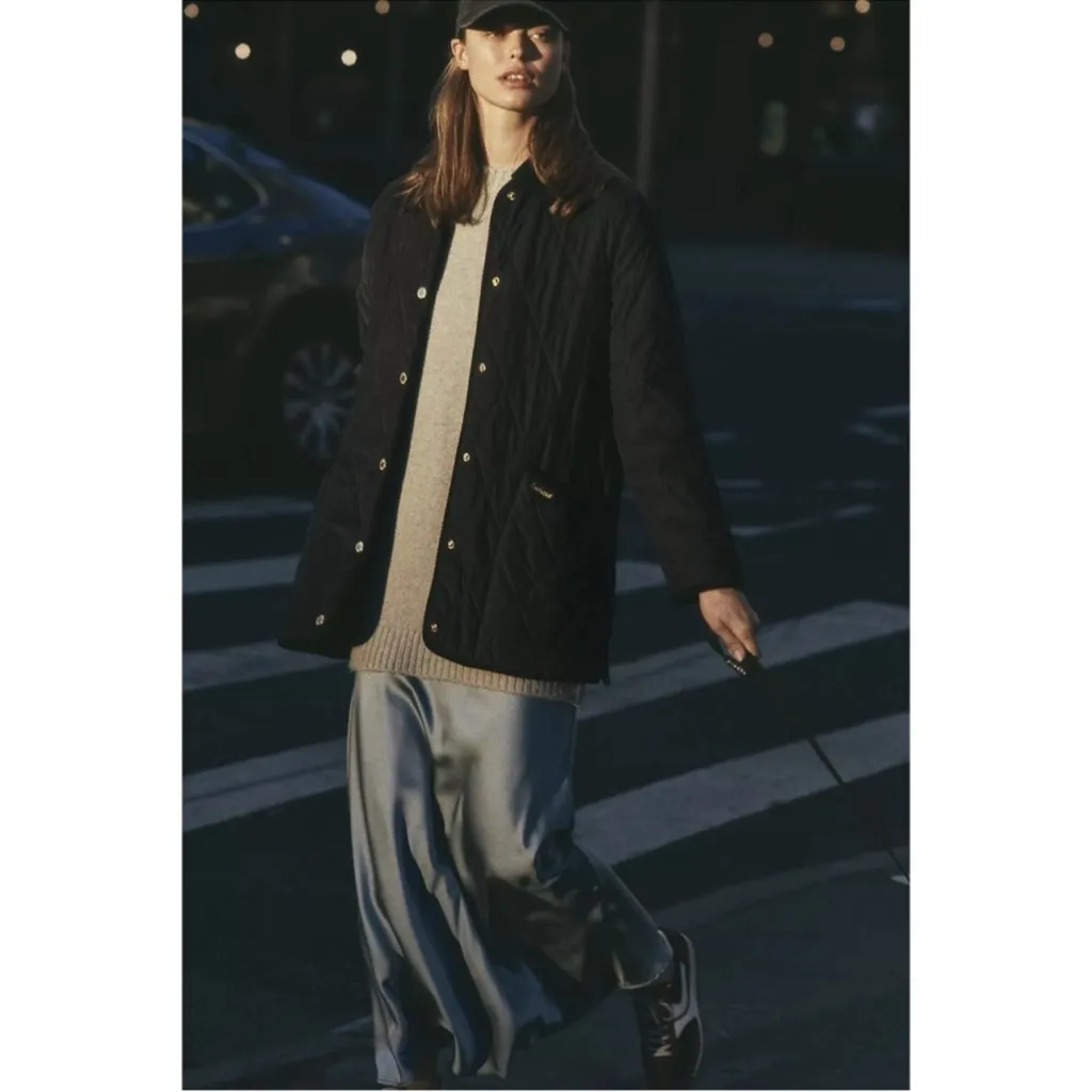 Anthropologie Women’s Long Sleeve Twofer Taupe Sweater Blue Slip Midi Dress Sz S - Image 14