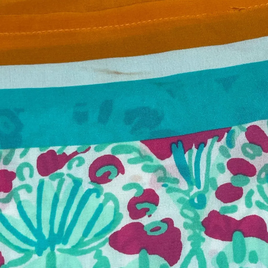 Lilly Pulitzer‎ Julia Caftan Silk Top Women's Size L/XL Capri PInk Beach Bound - Image 11