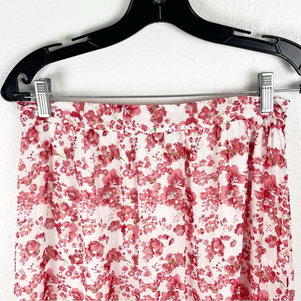 LULUS Sweetly Blooming Ivory Floral Lined Tiered Maxi Skirt, Size Medium - Image 6