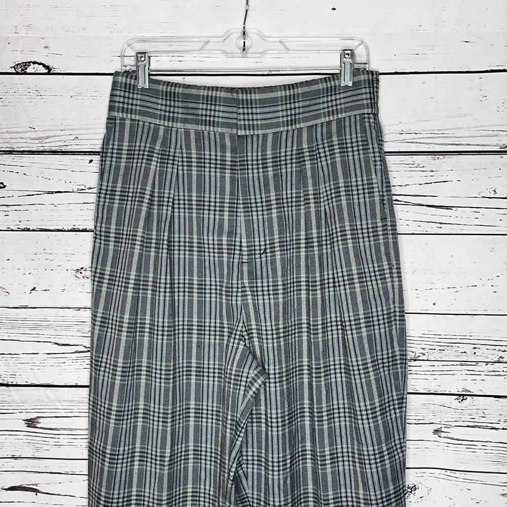 Urban Outfitters NWT Size L Black & Blue Plaid High Rise Crop Trouser Pants - Image 2