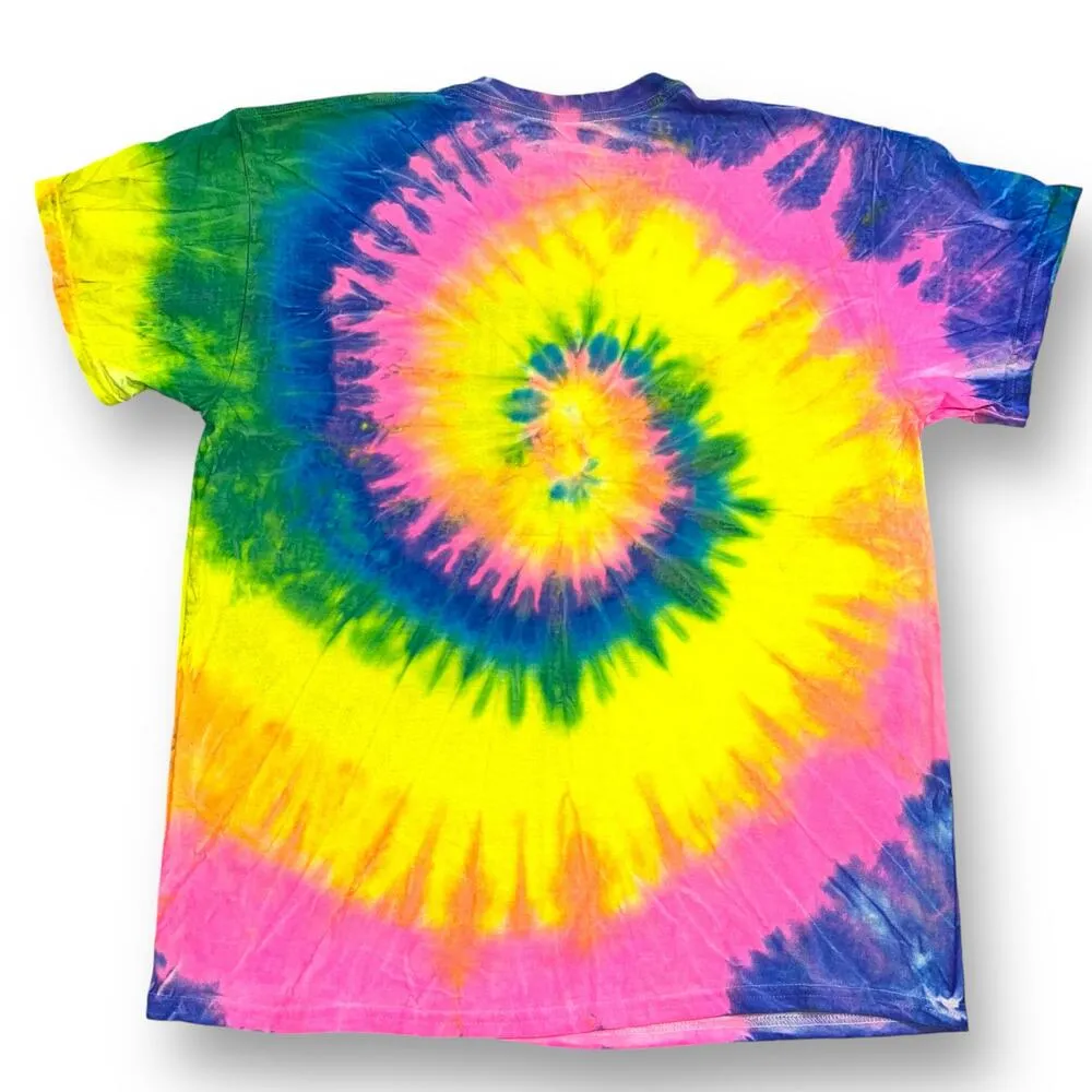 Pigeon Forge Tennessee Tie Dye T Shirt Top Blue Pink Yellow Green Large - Image 4