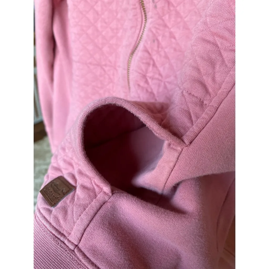 L.L. Bean Pink Quilted Jacket Gold Full-Zip Granola Classic Hiking Preppy Cozy L - Image 8