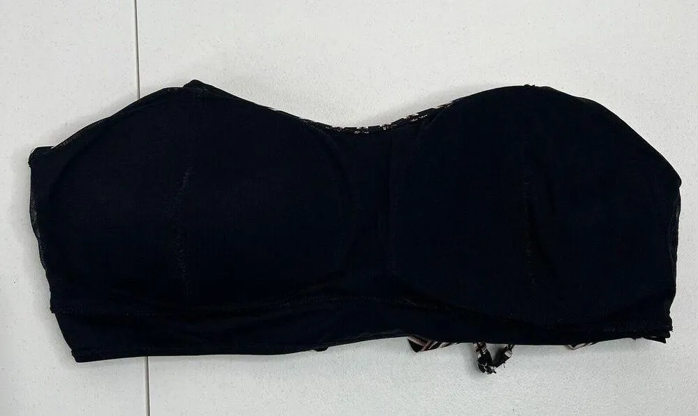 Torrid Plus 3X Bikini Top Multi Metallic Stripe Wireless Flounce Wireless Sexy - Image 7