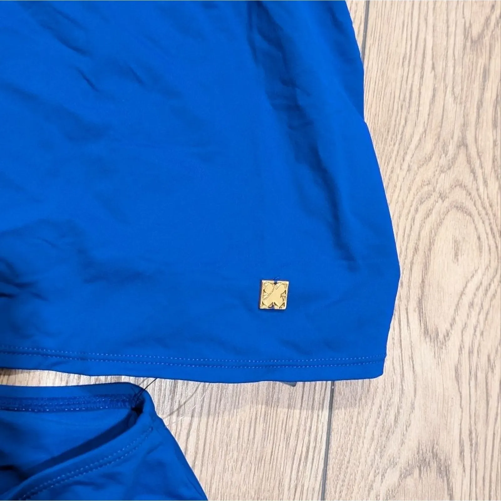 Liz Claiborne Swimsuit Plus 24w 24 3X Blue Tankini Ruffled Swim Skirt Set NWT - Image 3