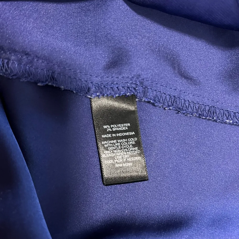 EXPRESS Flowy Chiffon Royal Blue Cap Sleeve V-Neck Women’s Shirt Top Sz XS EUC - Image 5