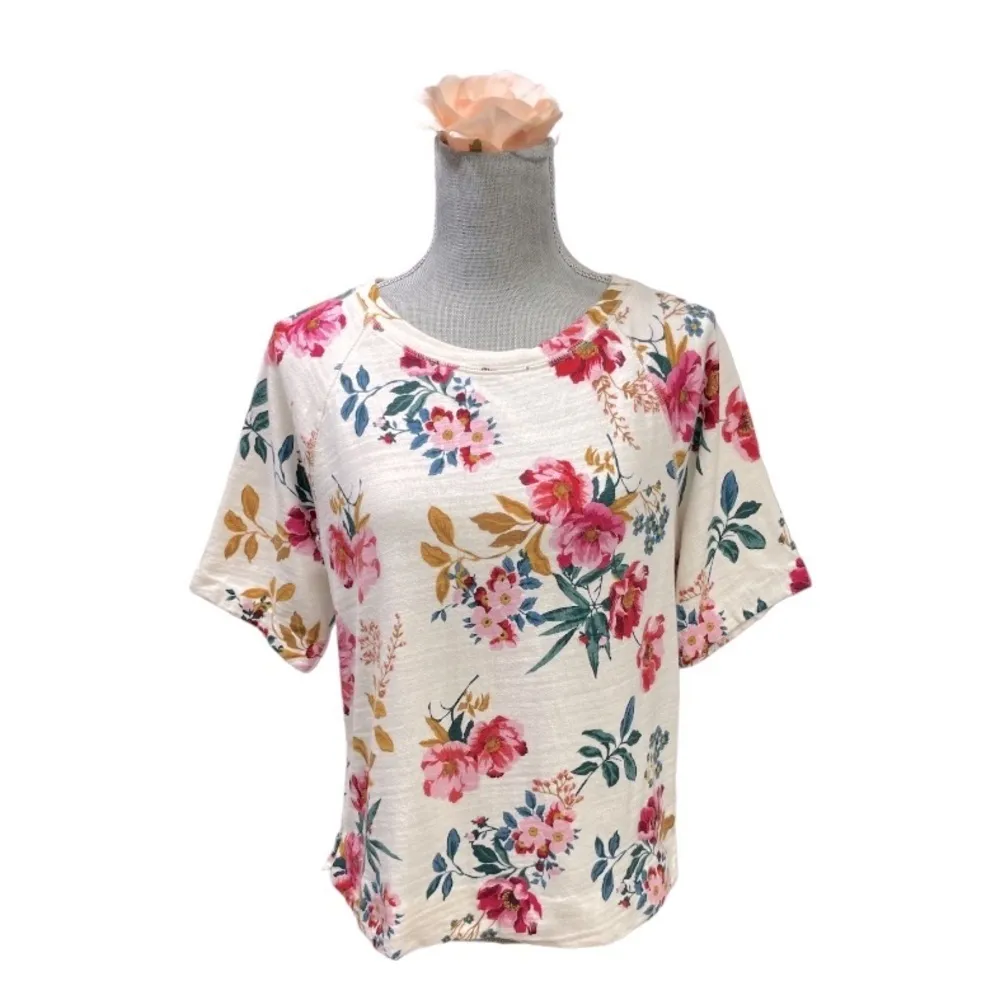 LOFT Women's All over Floral shirt size M Pink Size M - Image 2