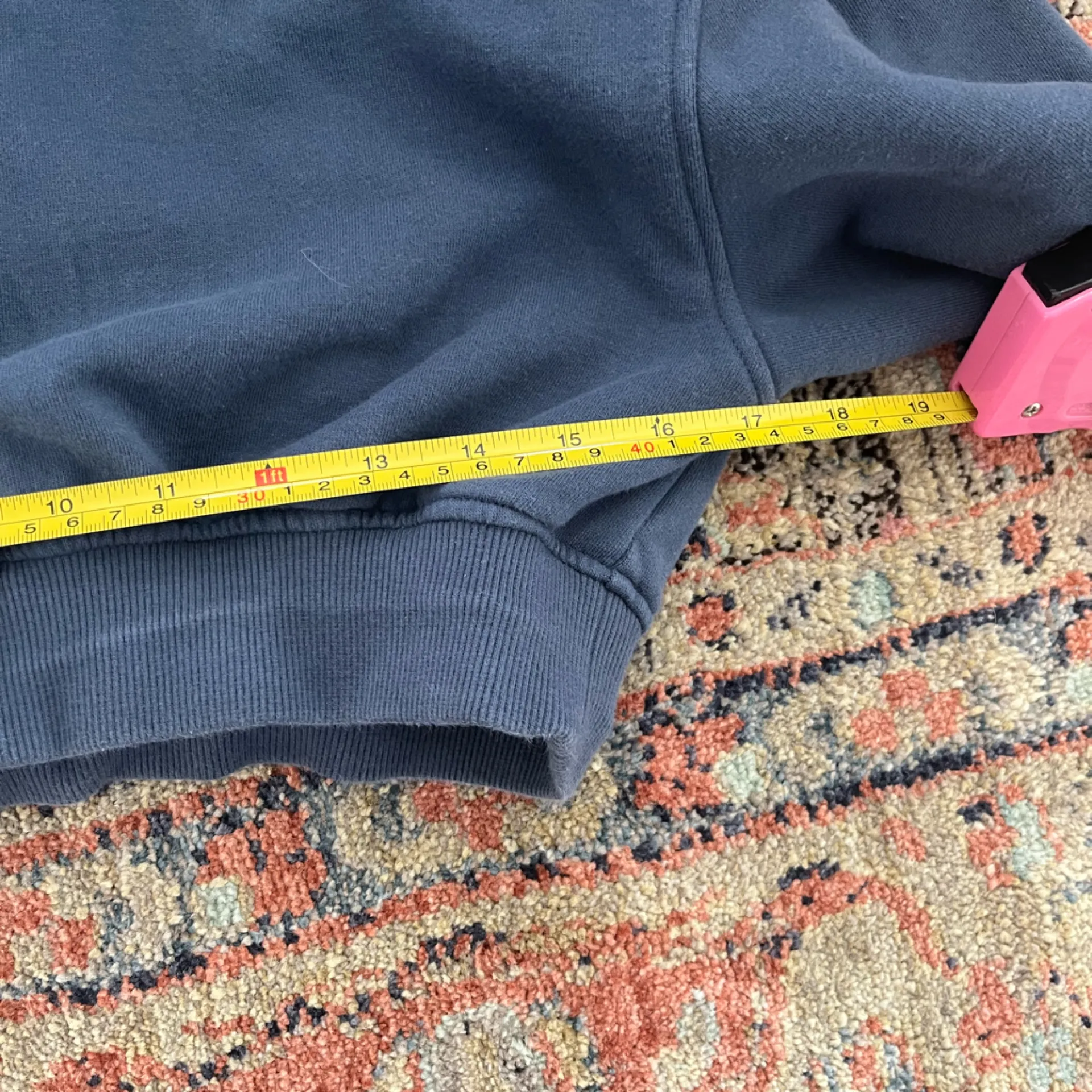 For Love & Lemons Hooded Sweatshirt Blue Josie Cropped Hoodie Soft Fleece Sz m - Image 8