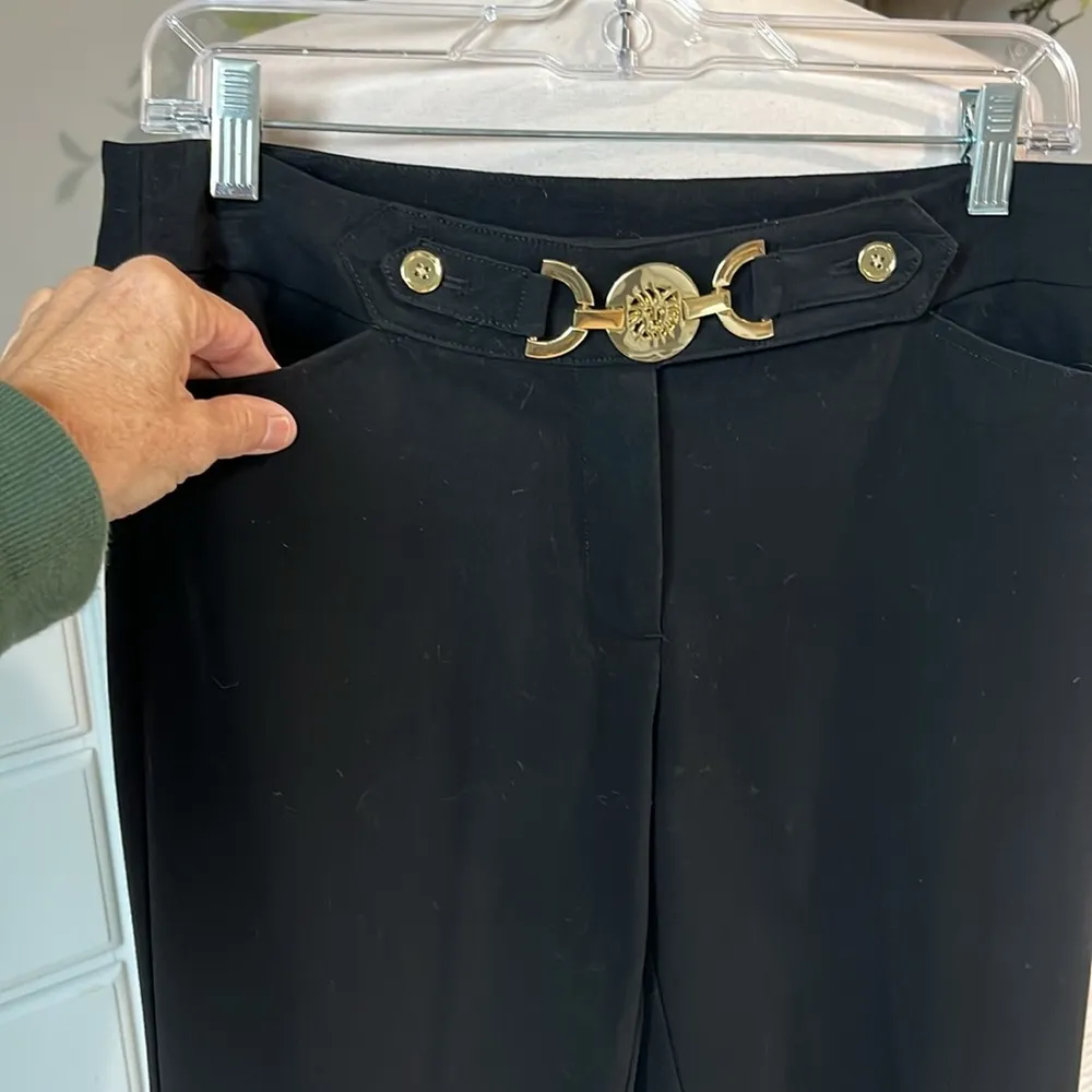 Anne Klein Black Trousers Chino Pants Dressy Office Holiday Winter Wool Womens 6 - Image 5