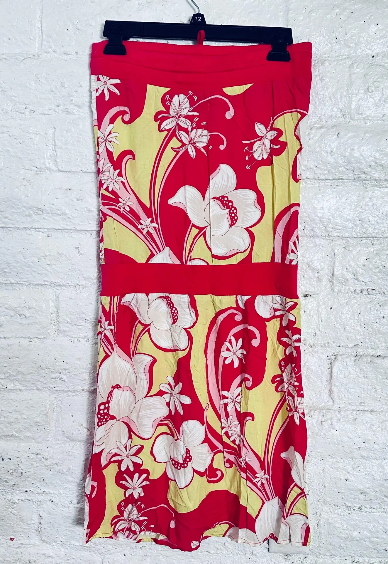 Dress Womens Pink Printed Flower Strapless Dress Size S - Image 6