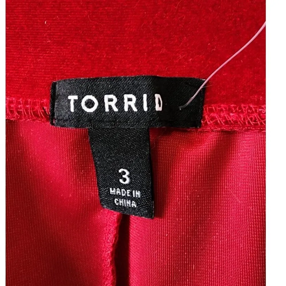 Torrid At The Knee Velvet Cinched Bodycon Skirt Jester Red 3X NWOT - Image 5