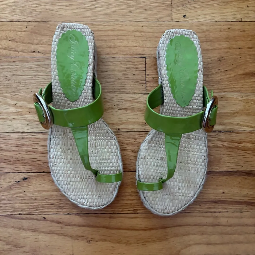 Vintage Y2K Green Wedge Juicy Couture Sandals Size 8 - Image 2