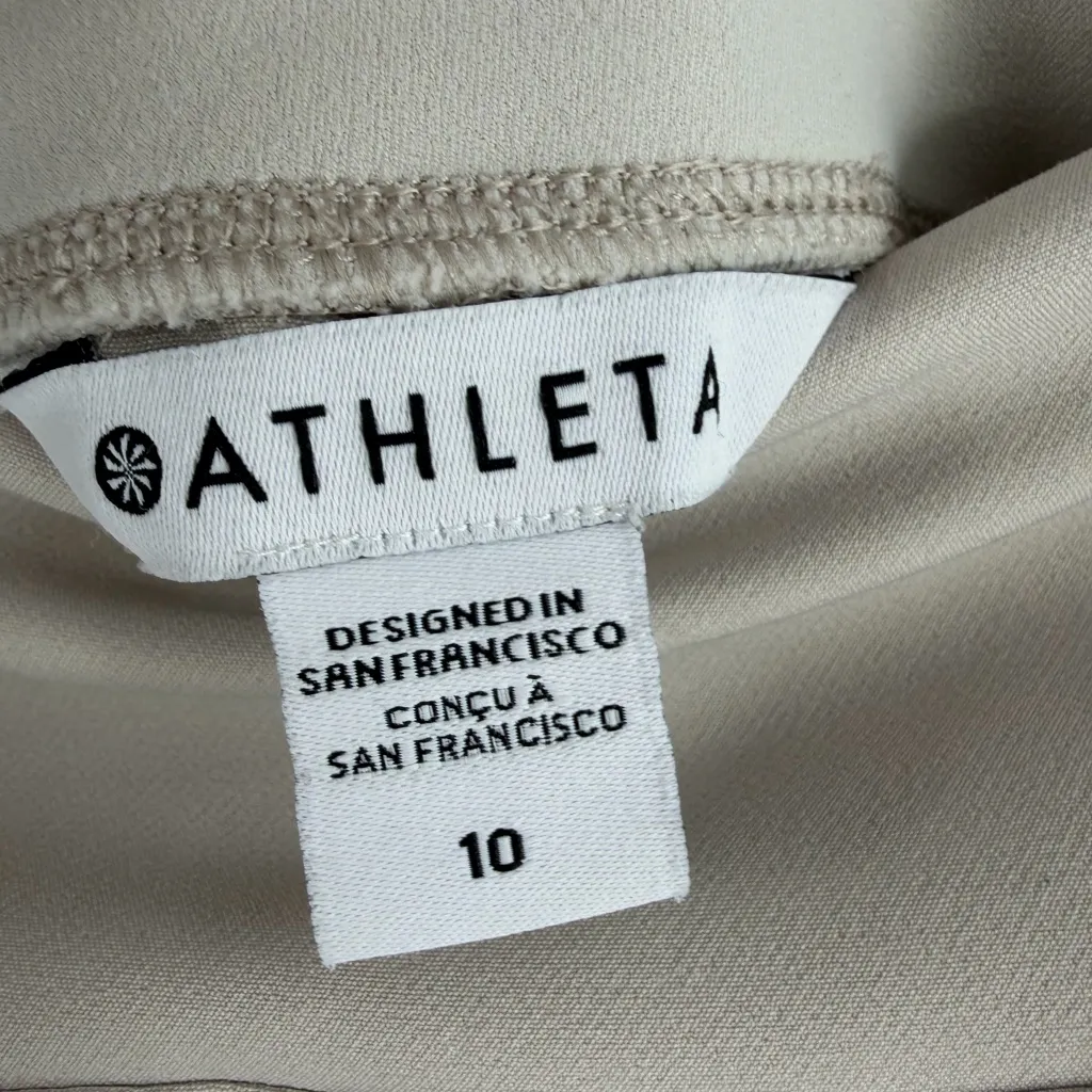 Athleta women’s endless high rise pant cream/bone pull on casual size 10 - Image 2