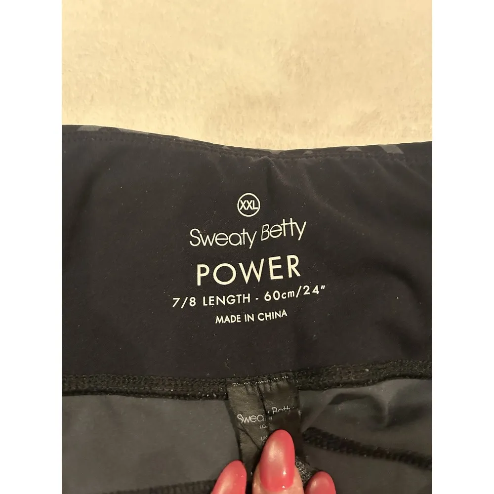 Sweaty Betty x Halle Berry Leggings XXL Black Printed Jinx‎ Power High Rise 7/8 - Image 6