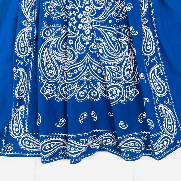 Blue Bandana Print Cutout Waist‎ Sleeveless Mini Dress Topshop Size 4 - Image 10