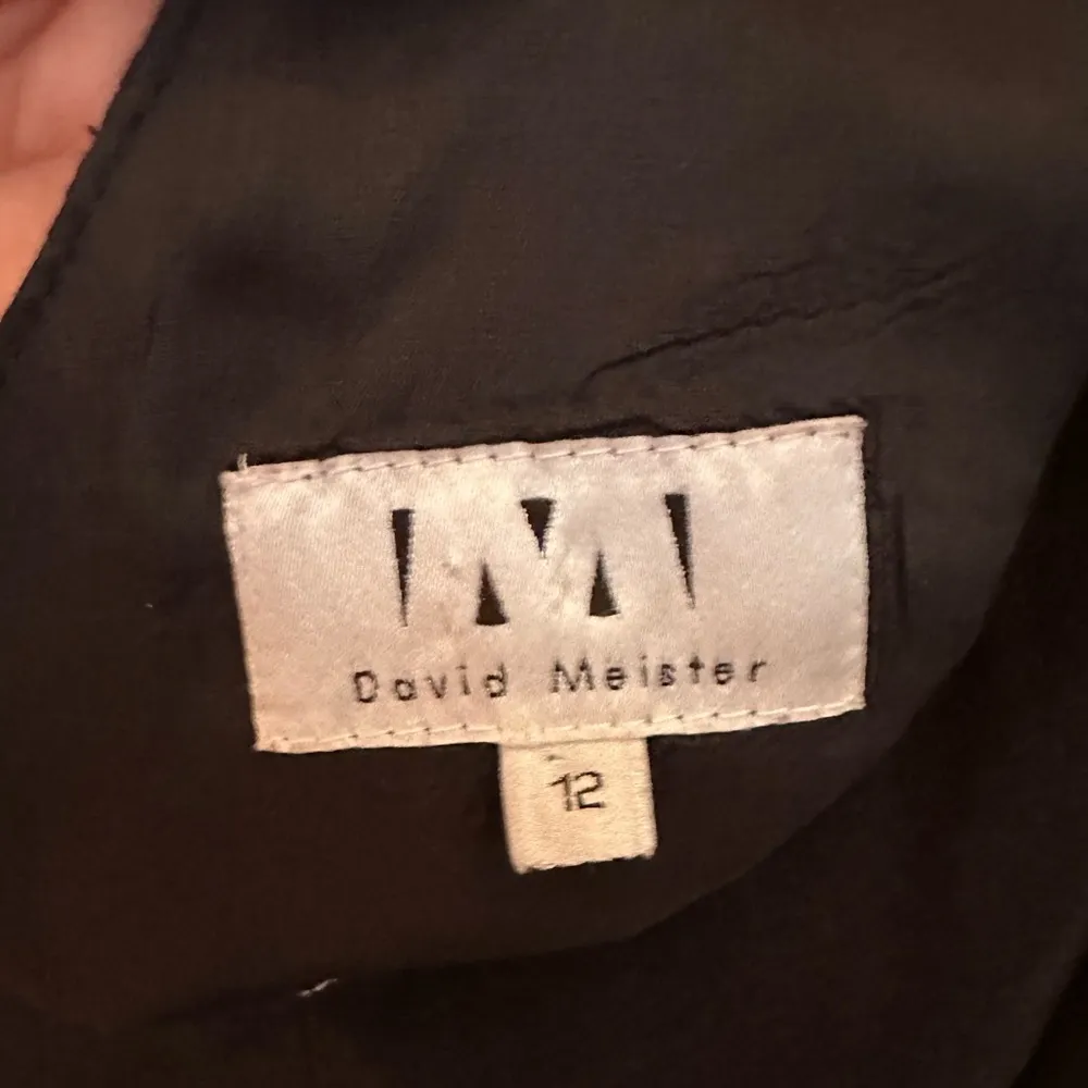 David Miester little black dress, sleeveless, white stitching, faux pockets - Image 3