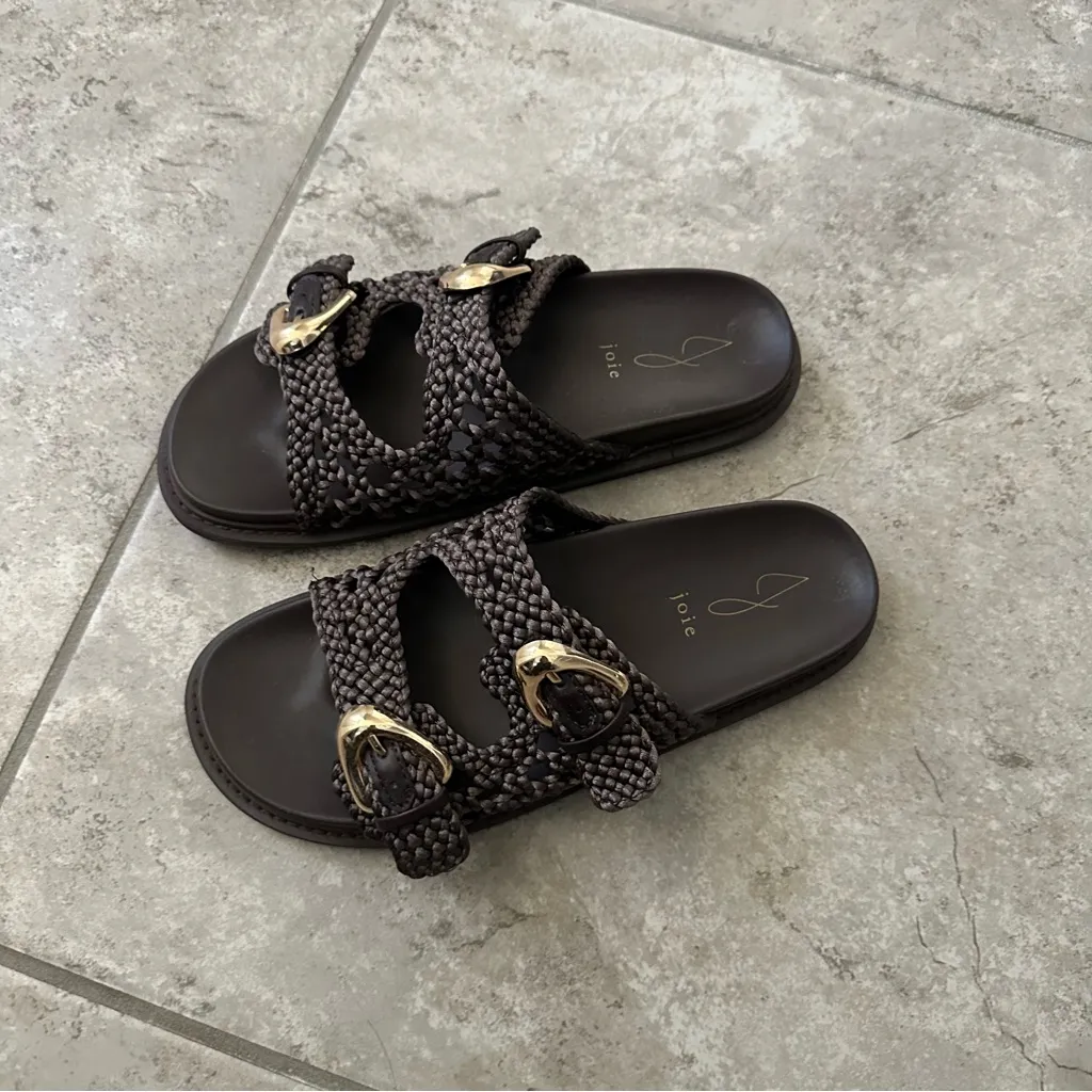 Dark brown joie woven sandals - Image 2