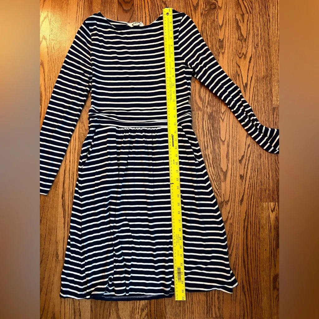Boden Abigail Long Sleeve Crew Neck Jersey Dress – Navy & White Stripe - Image 7