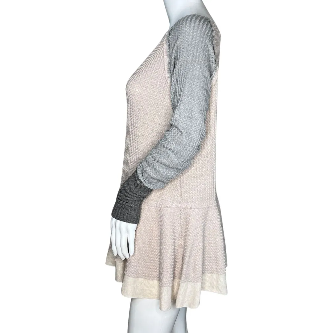 Listicle Shirt Womens Small Pink Gray Colorblock Tunic Peplum Bohemian Lagenlook - Image 3