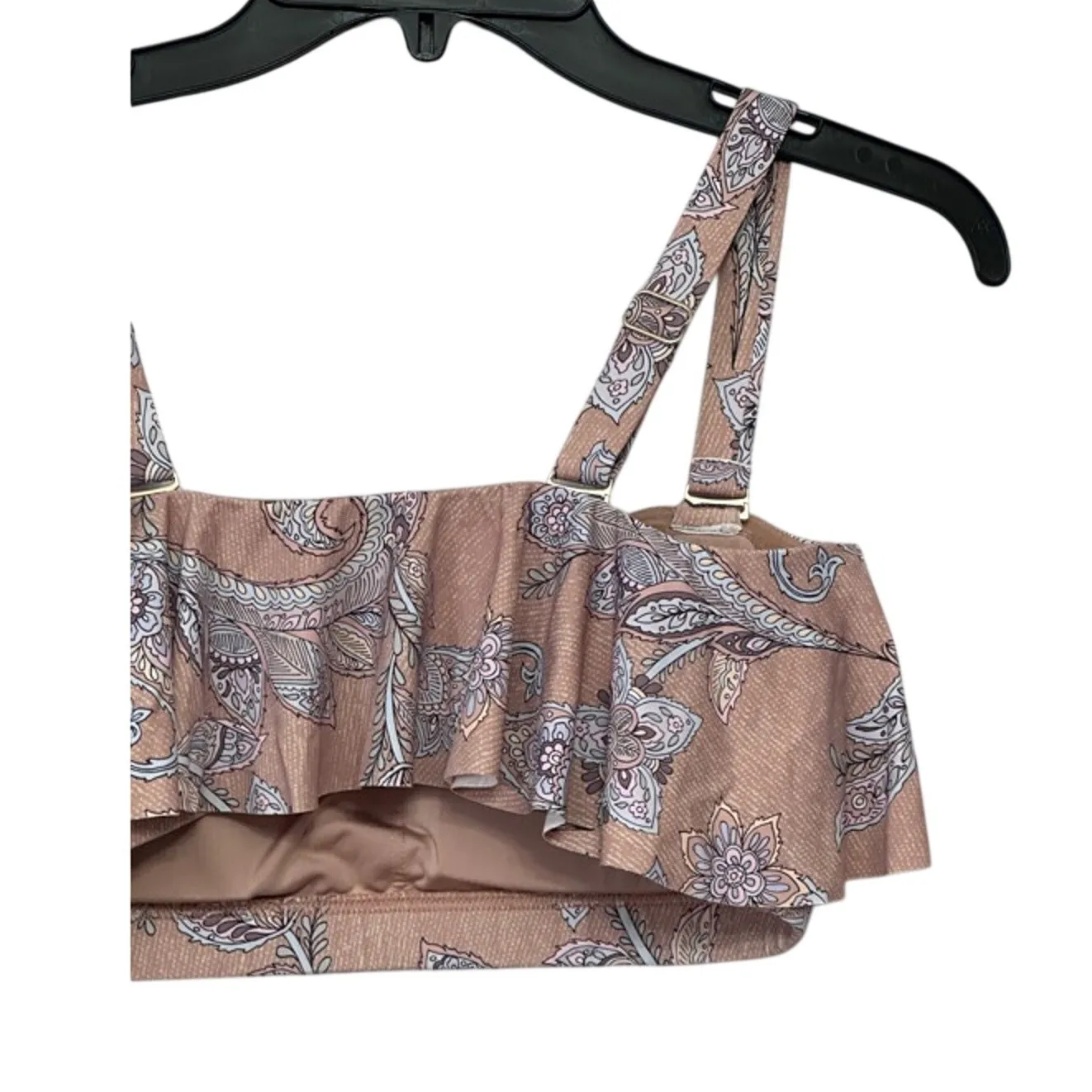 Artesands Bikini Swim Top Women's 10 Pink Paisley Adjustable Ruffle Flounce New - Image 7