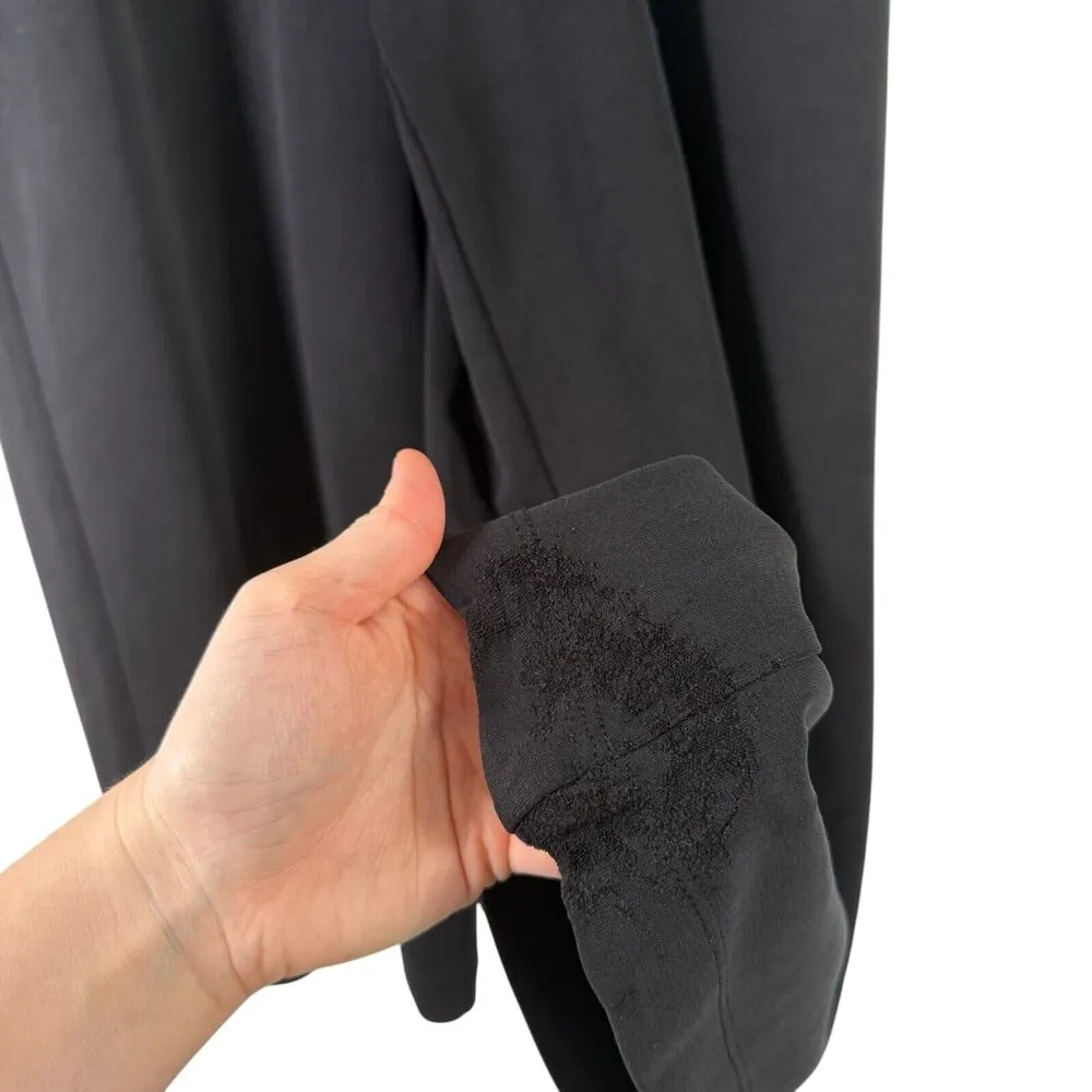 Athleta Seasoft Wide Crop Pants Black Lounge Travel READ Womens Small Petite - Image 3