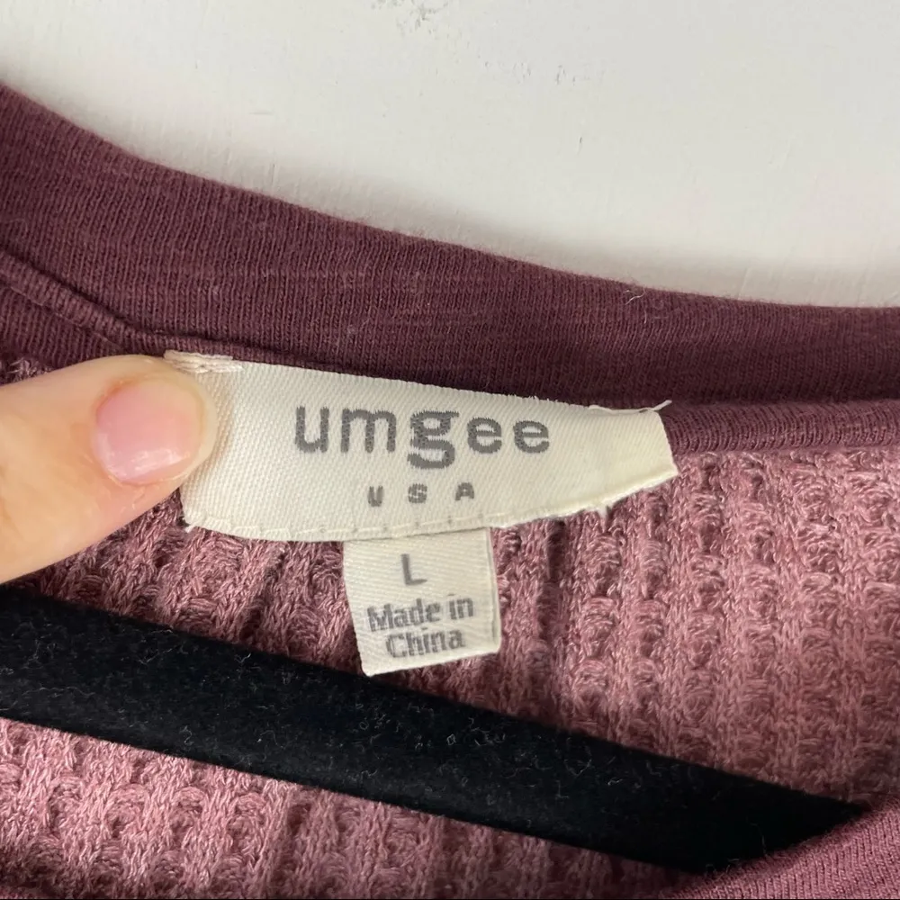 Umgee  Waffle Knit Balloon Sleeve Sweater Top Sz Large Boho Patchwork - Image 15