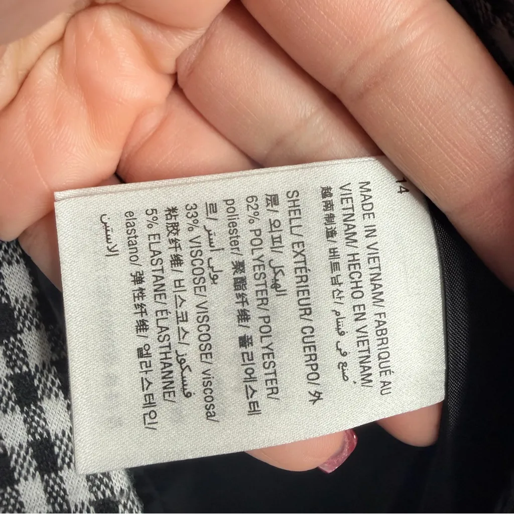 NWOT Bar lll Women’s Black &‎ White Plaid Blazer 14 With Pockets Career Workwear - Image 4