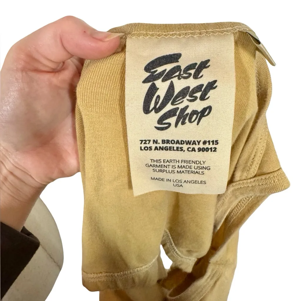 East West Shop Cropped Cami Tank Top Tan Size M - Image 7