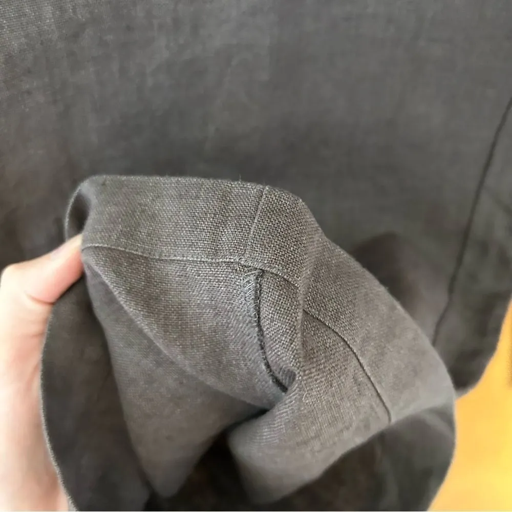 Eileen Fisher Brown Wide Leg Full Length Pants Size Large Lagenlook Lightweight - Image 7