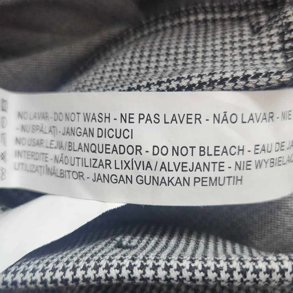 Zara Black Houndstooth Fitted Cropped Pants Size Small Houndstooth Flare Pants - Image 6