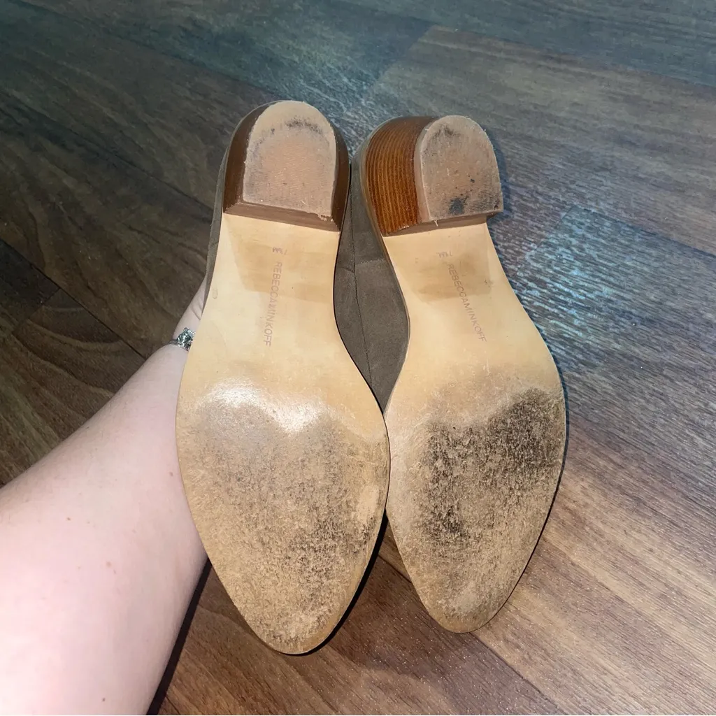 Rebecca Minkoff Lana Taupe Suede Split Shaft Ankle Boot W/ Stud Detail Size 7.5 - Image 5