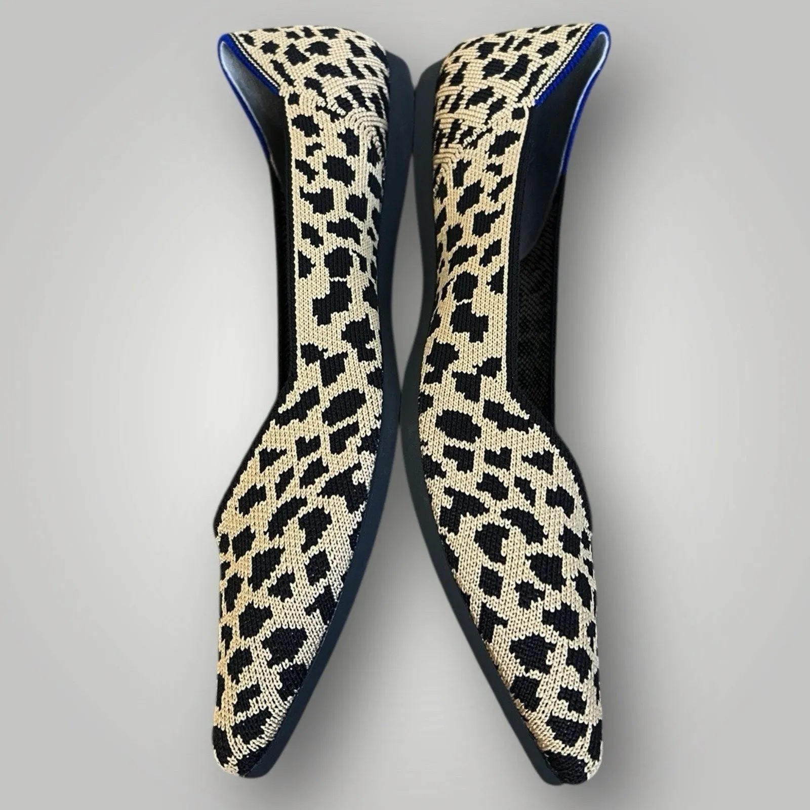 Rothy’s The Point Leopard Print Knit Flats Women’s Size 8 Tan Black Animal - Image 8