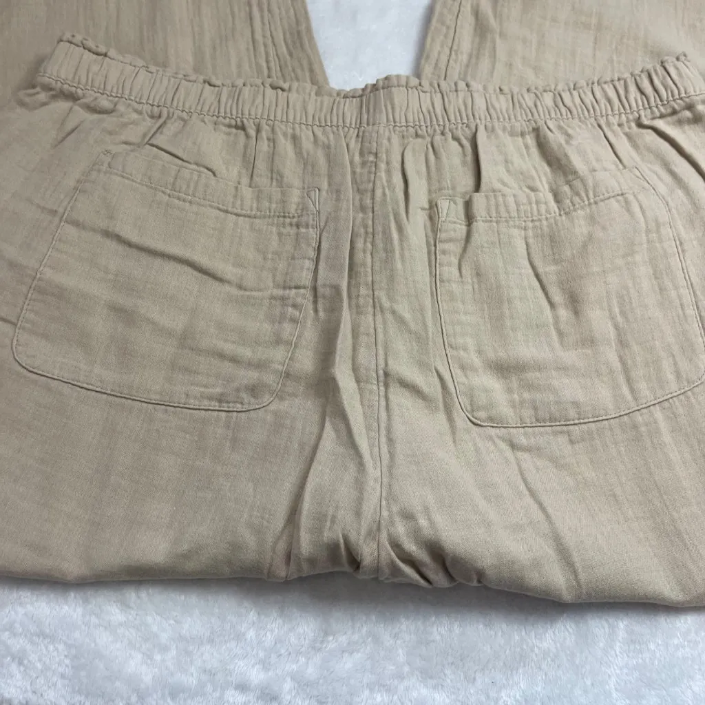 Old Navy High-Rise Wide-Leg Pants Women's Size XL Khaki 100% Cotton‎ Pockets - Image 10