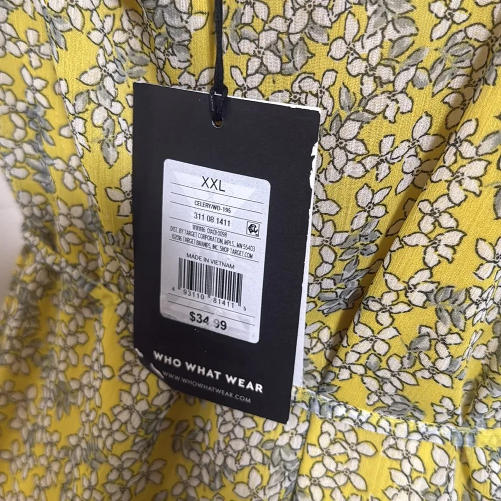 Who What Wear NWT Yellow floral Maxi Dress Women plus Size XXL waist tie - Image 7