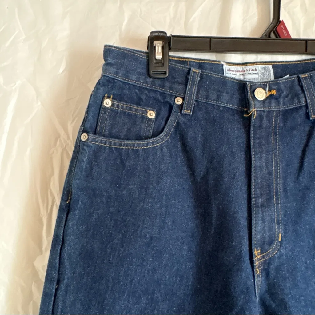 Vintage Abercrombie And Fitch Jeans Womens Sz 12 Cotton Made In USA Blue 90s - Image 3