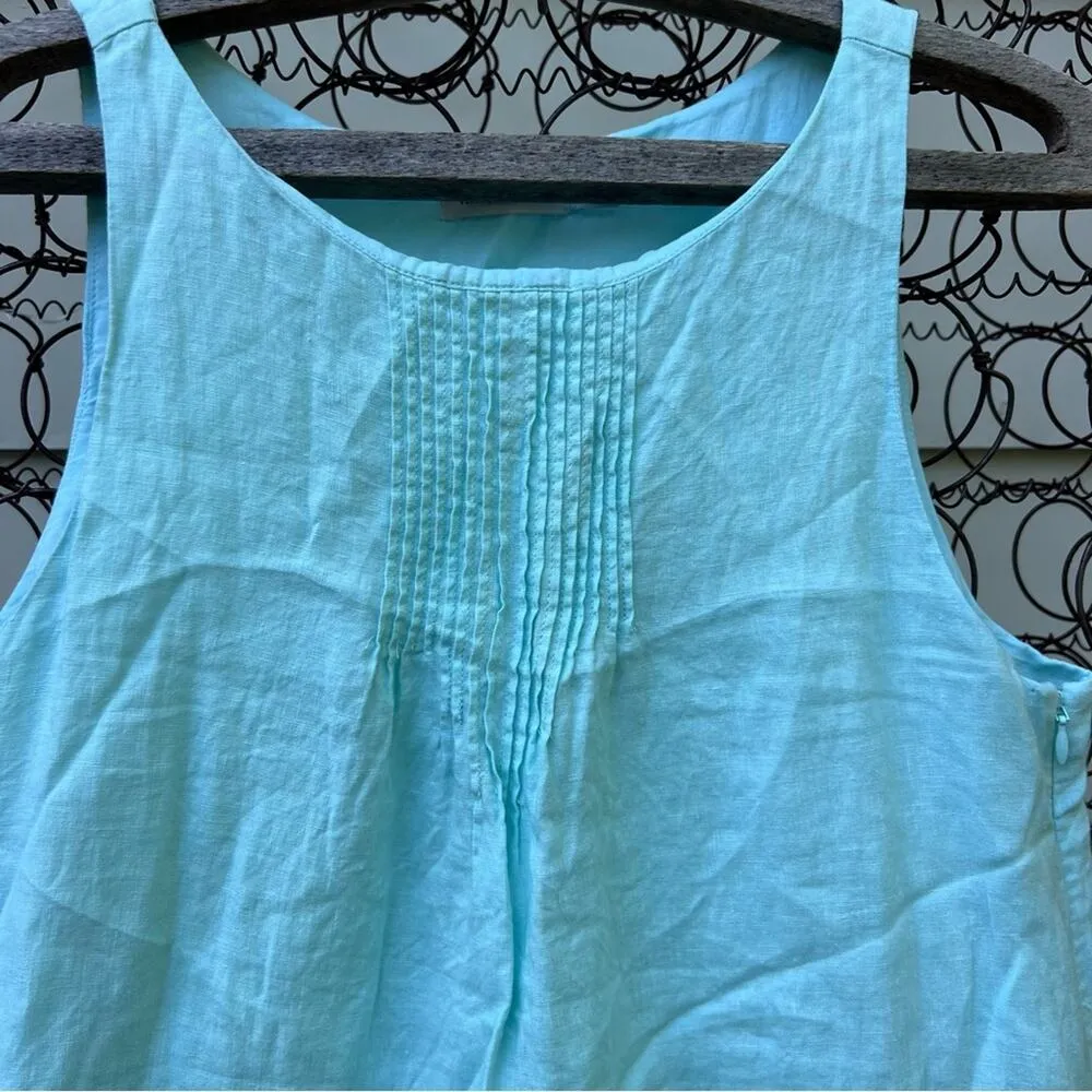 Vineyard Vines Linen Pintuck Cisco Swing Dress Ice Blue Size 6 - Image 3