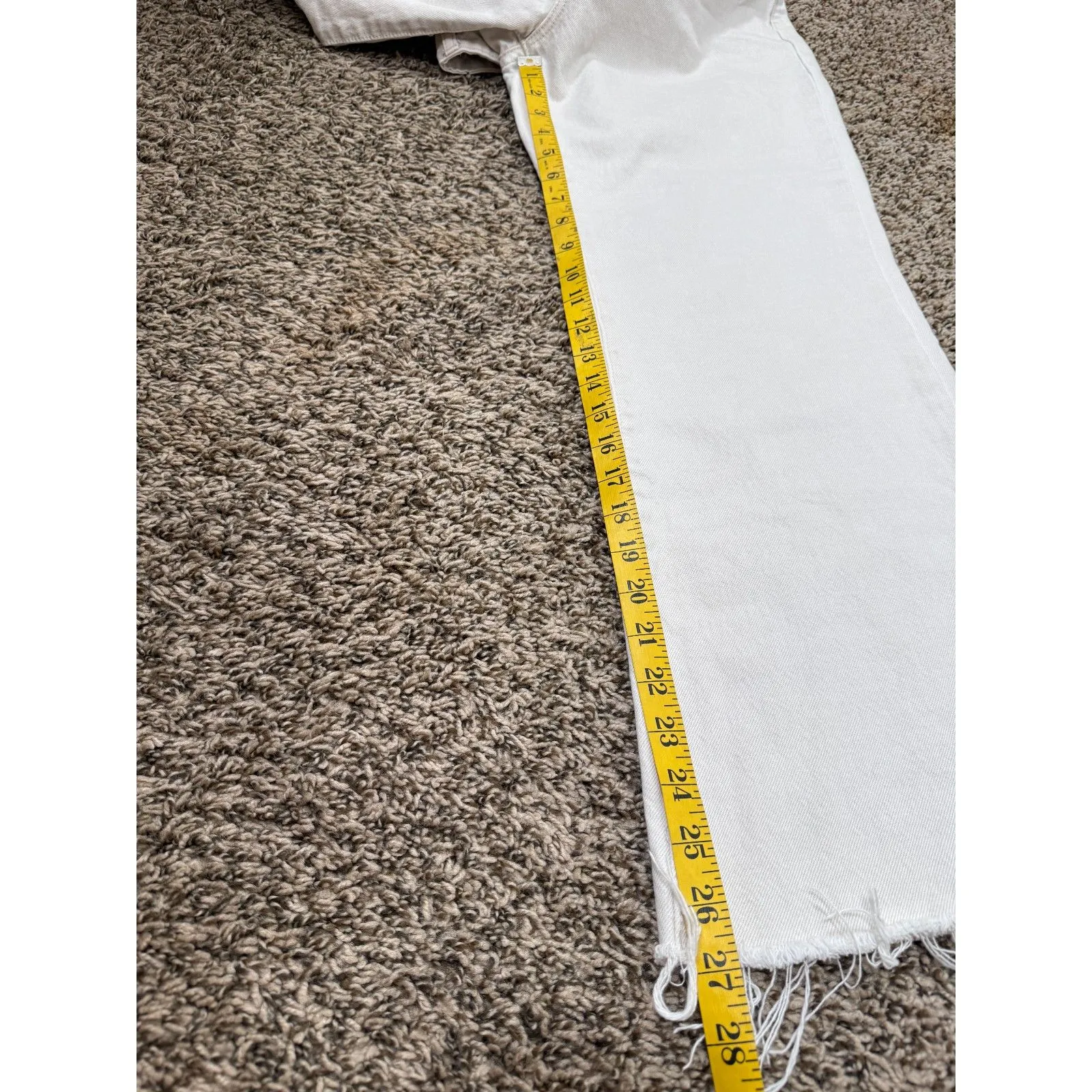 Rolla's Eastcoast Crop Flare White Womens Sz 31 Raw Hem High Waisted Boho - Image 12