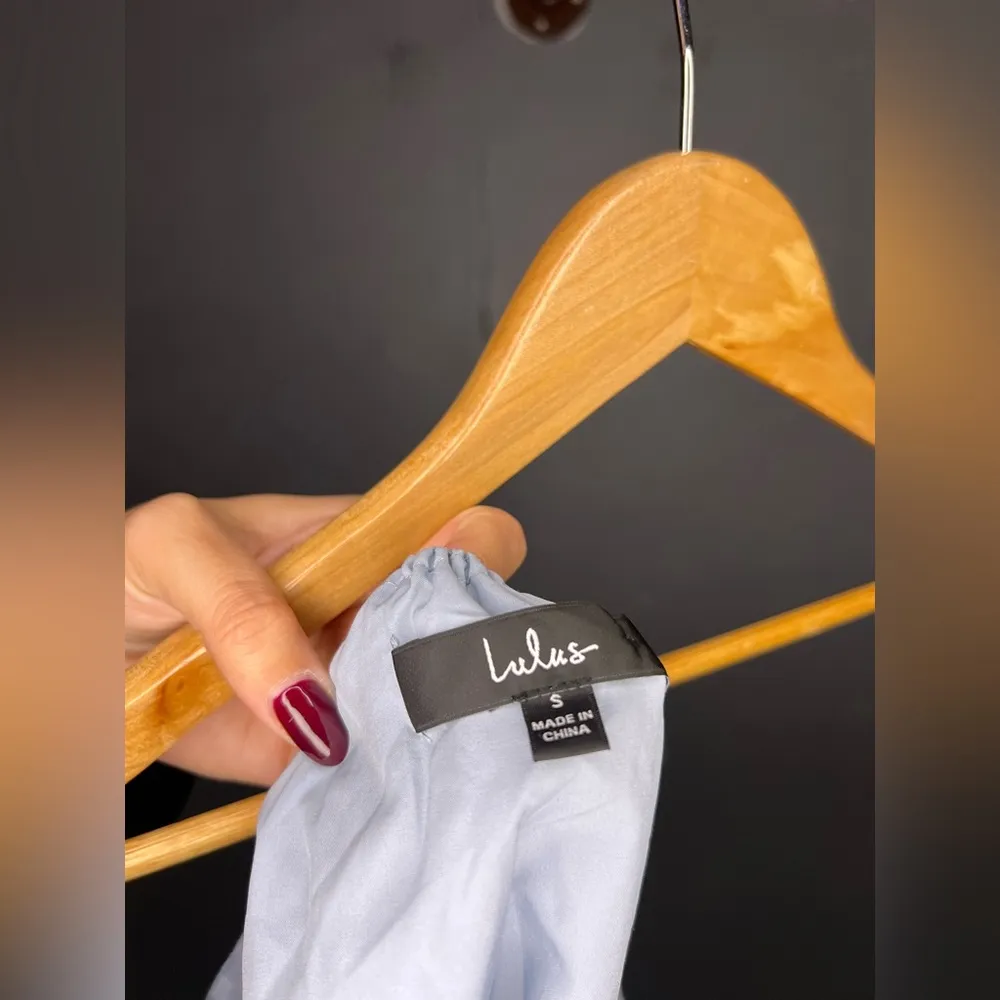 Lulus Effortlessly Darling Light Blue Tie-Back Ruffled Mini Dress (Small) - Image 8